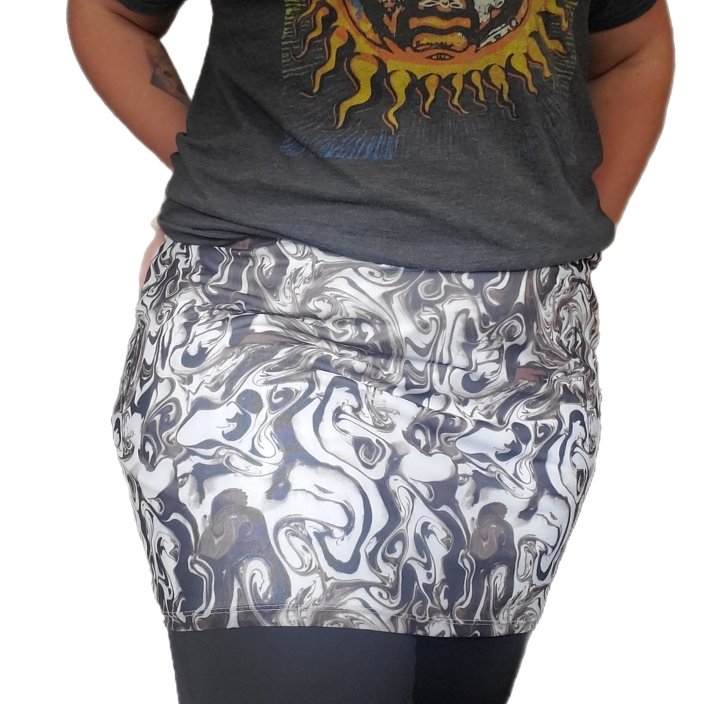 BP. Marbled Look Mesh skirt